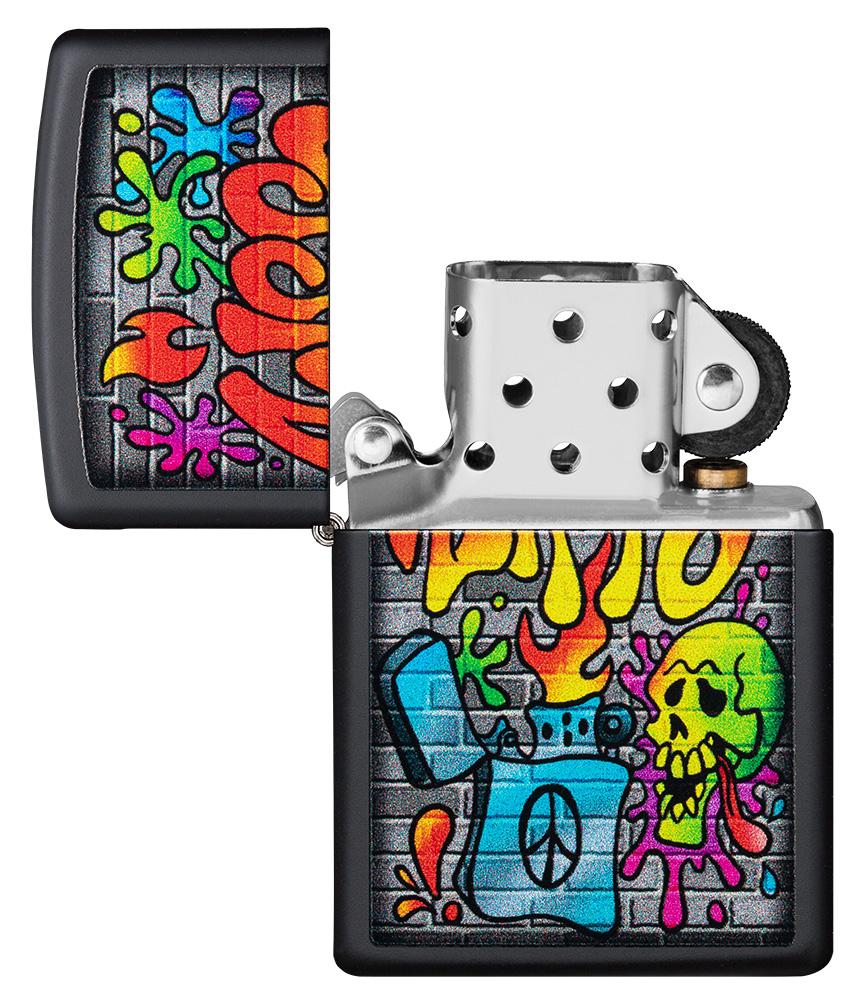 Street Art Design | Black Matte | Zippo Lighter Australia
