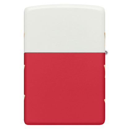 Back view of Zippo 250th Anniversary Special Edition White and Red Matte Windproof Lighter.