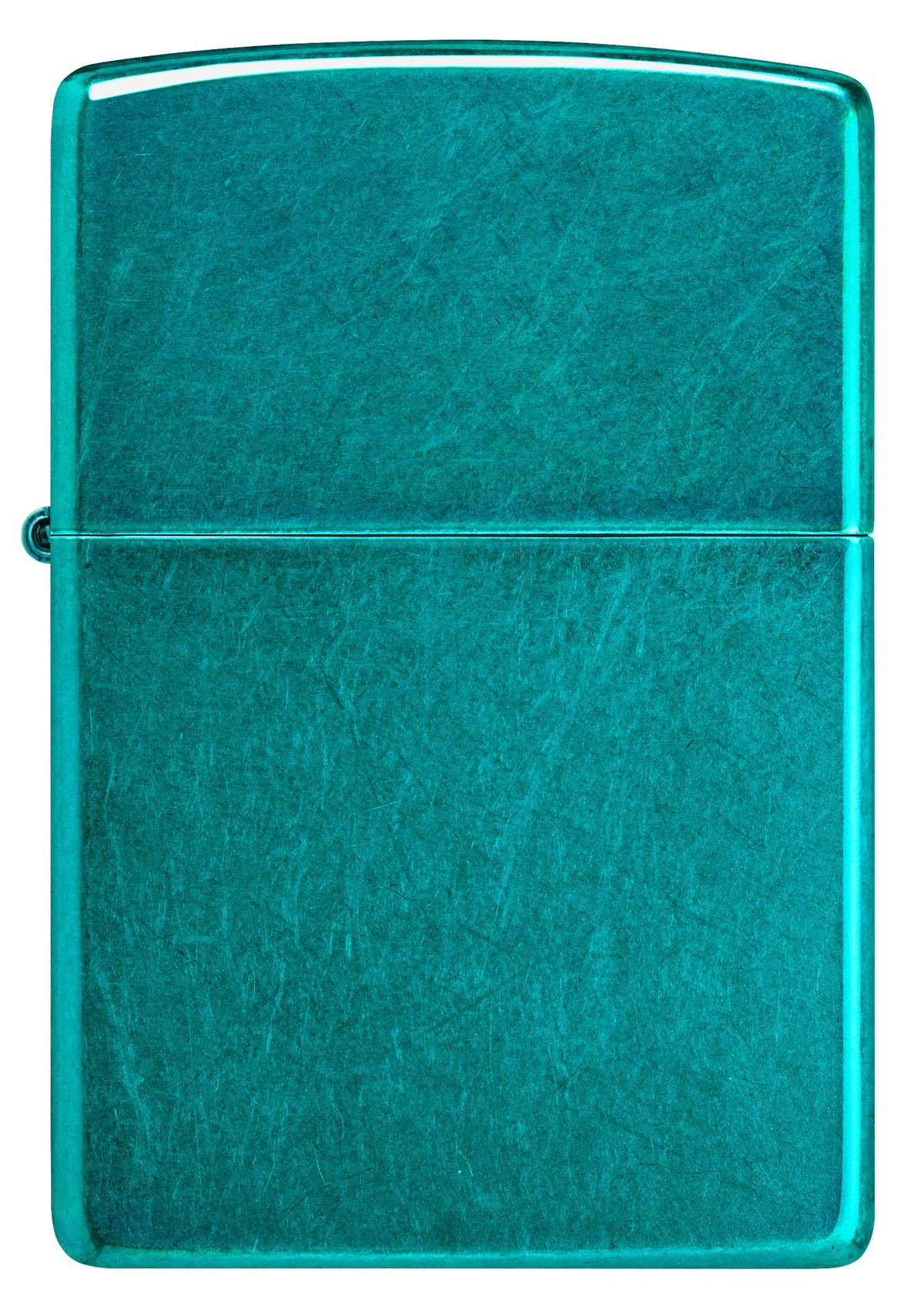 Front view of Zippo Classic Candy Teal Windproof Lighter.